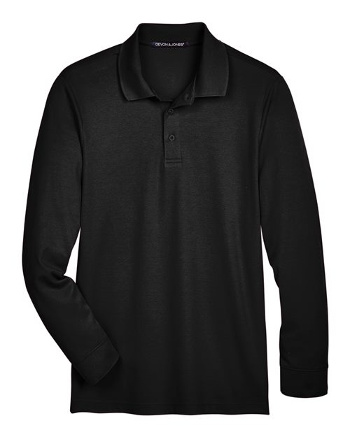Men'S Crownlux Performance® Plaited Long Sleeve Polo view 5
