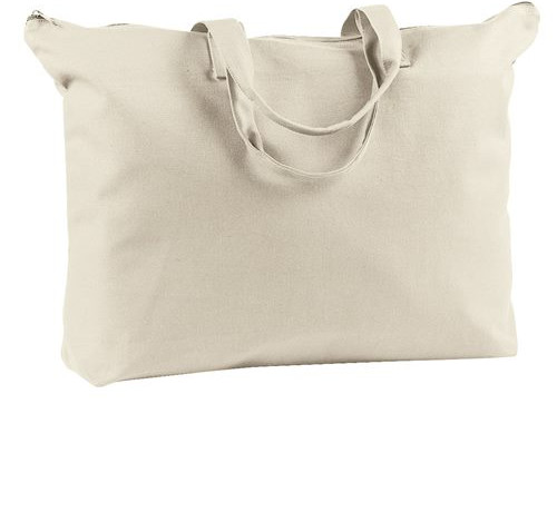 Canvas Zippered Book Tote
