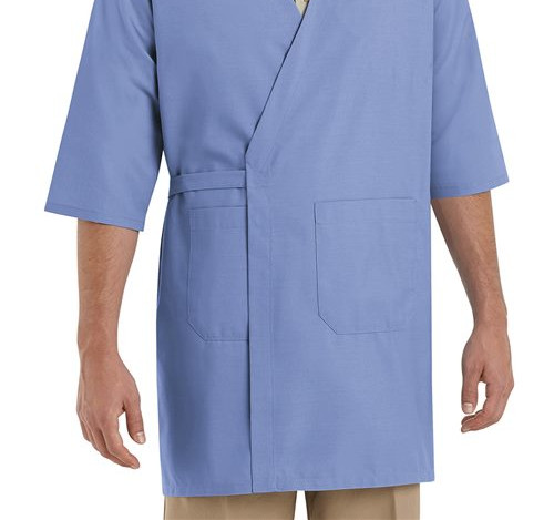 Men'S Collarless Butcher Wrap