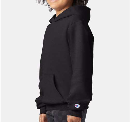 Youth Powerblend® Hooded Sweatshirt in Black