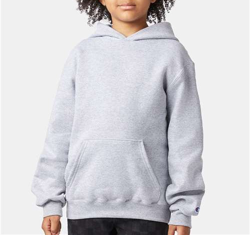 Youth Powerblend® Hooded Sweatshirt in Light Steel