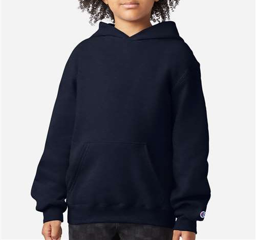 Youth Powerblend® Hooded Sweatshirt in Navy