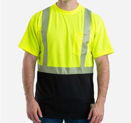 Men's Hi-Vis Class 2 Color Blocked Pocket T-Shirt