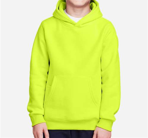 Youth Zone Hydrosport™ Heavyweight Hooded Sweatshirt in Safety Yellow