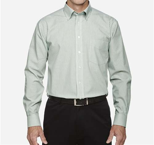 Men's Crown Collection® Banker Stripe Woven Dress Shirt