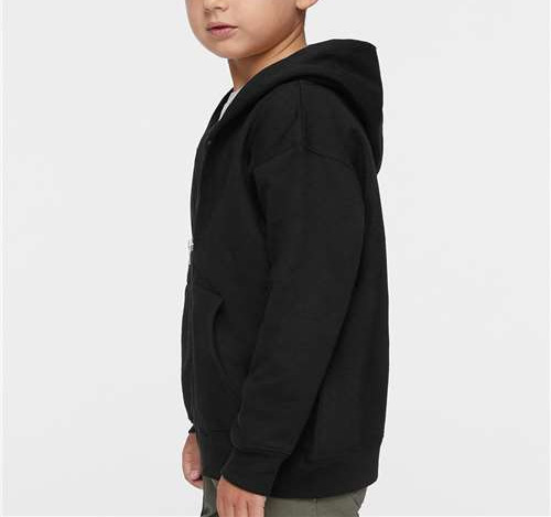 Toddler Full-Zip Fleece Hoodie Sweatshirt in Black