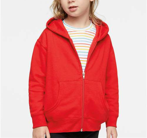 Toddler Full-Zip Fleece Hoodie Sweatshirt in Red