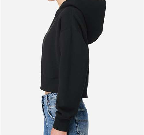 Women'S Relaxed Cropped Full-Zip Hoodie Sweatshirt view 2