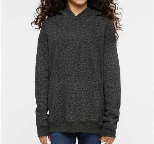 Youth Hoodie Sweatshirt in Black Leopard