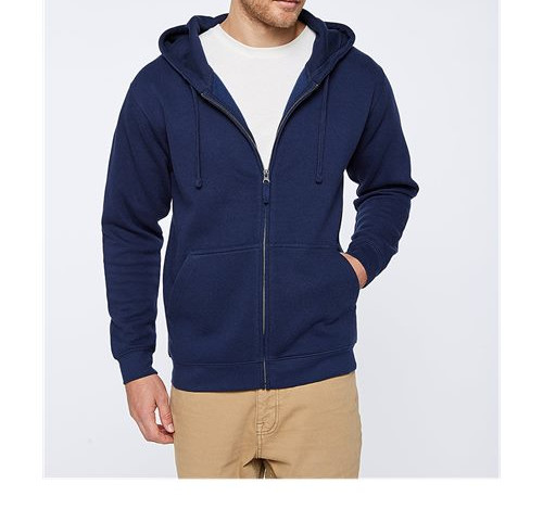 Unisex Full-Zip Hoodie Sweatshirt in Navy