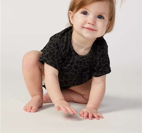 Infant Fine Jersey Bodysuit in Black Leopard