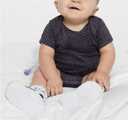 Infant Fine Jersey Bodysuit in Black Reptile