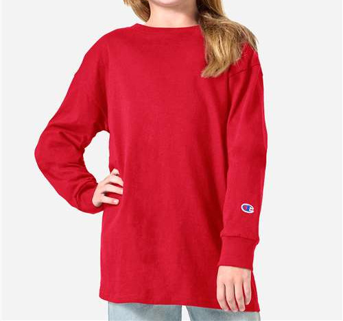 Youth Long Sleeve T-Shirt in Red