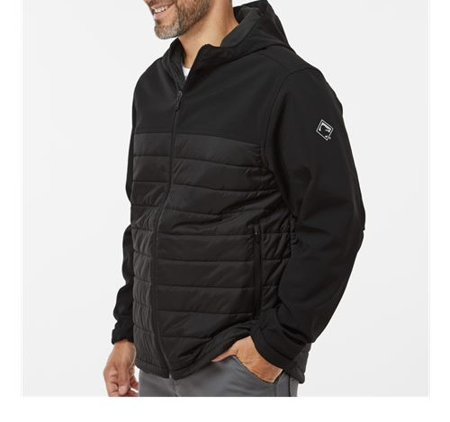 Men'S Pinnacle Soft Shell Puffer Jacket in Black