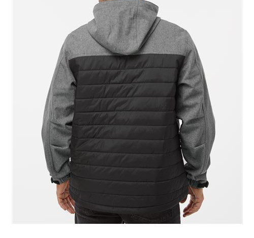 Men'S Pinnacle Soft Shell Puffer Jacket in Black Heather/ Black