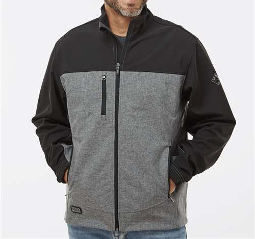 Men'S Tall Motion Soft Shell Jacket in Black Heather/ Black