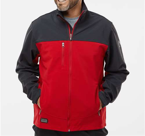 Men'S Tall Motion Soft Shell Jacket in Red/ Charcoal