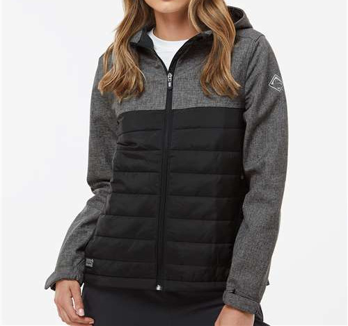 Women'S Vista Soft Shell Puffer Jacket in Black Heather/ Black