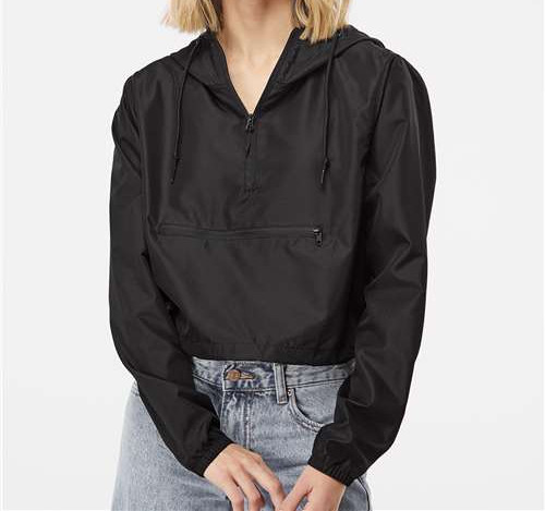 Women's Lightweight Quarter-Zip Pullover Crop Windbreaker