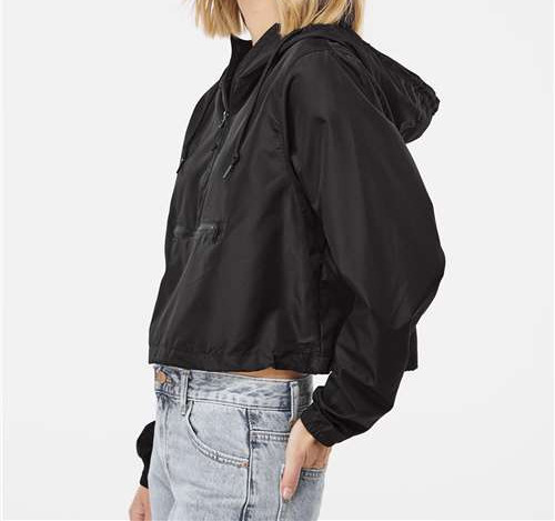 Women'S Lightweight Quarter-Zip Pullover Crop Windbreaker view 2