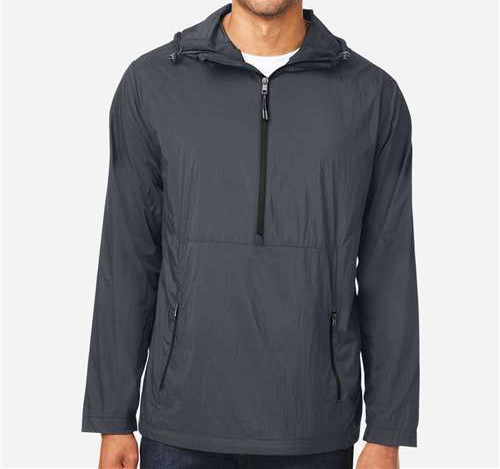 Men'S Aura Lightweight Packable Anorak in Carbon/ Black