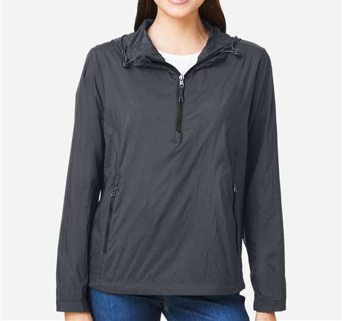 Women'S Aura Lightweight Packable Anorak in Carbon/ Black