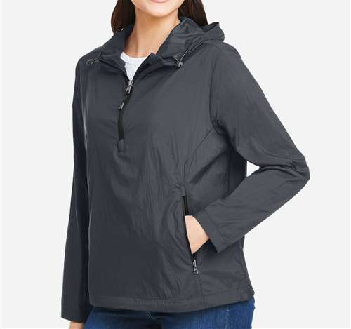 Women'S Aura Lightweight Packable Anorak in Carbon/ Black