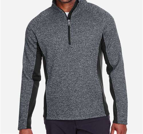 Men'S Constant Half-Zip Sweater Fleece Pullover in Black Heather/ Black