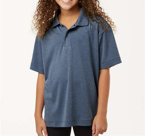 Youth Pro-Lock Performance Polo in Heather Navy