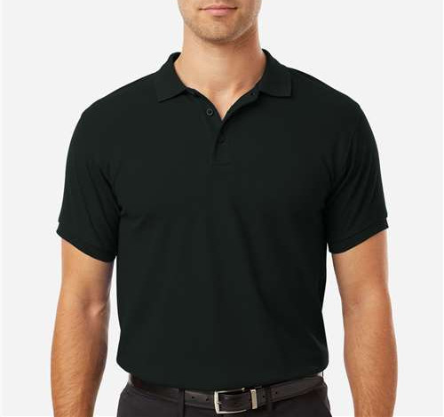 Men'S Pique Polo in Black
