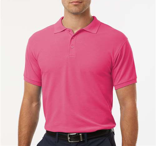 Men'S Pique Polo in Bright Pink