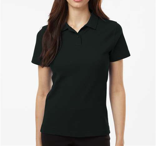Women'S Pique Polo in Black