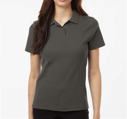 Women'S Pique Polo in Charcoal