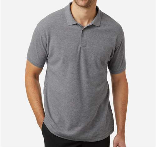 Men'S Tall Pique Polo in Heather Granite