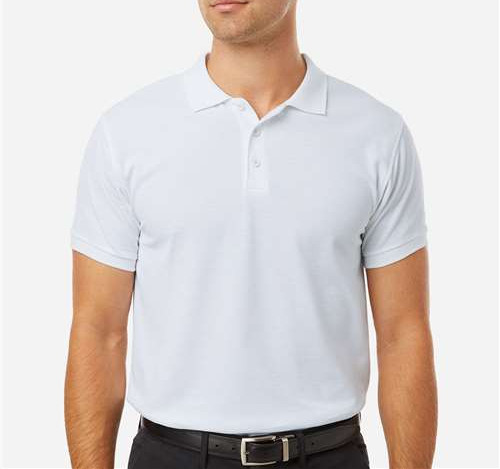 Men'S Tall Pique Polo in White