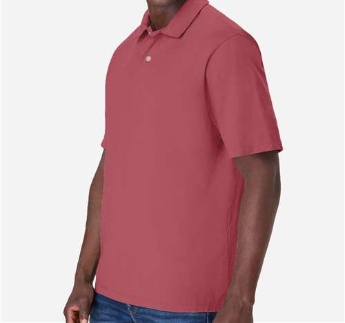 Men'S Garment-Dyed Jersey Polo in Crimson Fall