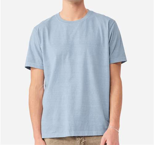 Unisex Heavyweight Garment-Dyed Tee in Light Washed Denim