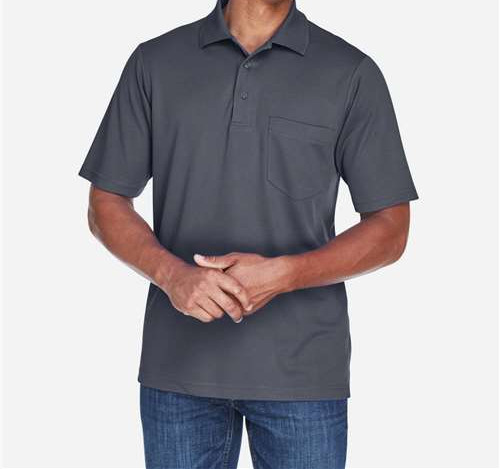 Men'S Origin Performance Piqué Polo With Pocket in Carbon