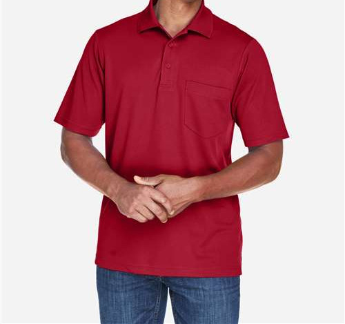 Men'S Origin Performance Piqué Polo With Pocket in Classic Red
