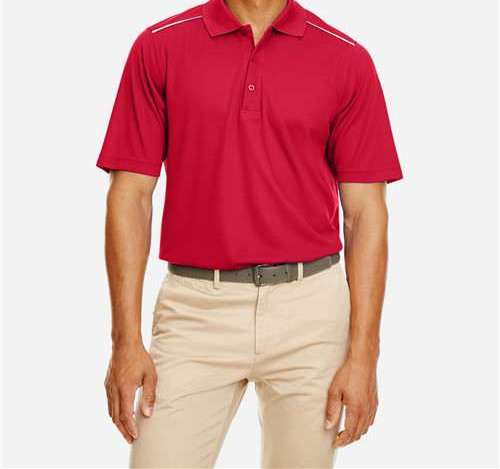Men'S Radiant Performance Piqué Polo With Reflective Piping in Classic Red