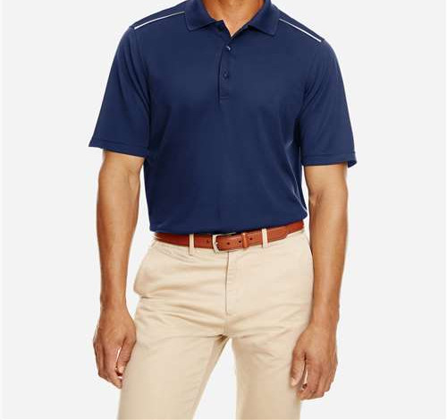 Men'S Radiant Performance Piqué Polo With Reflective Piping in Classic Navy