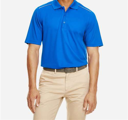 Men'S Radiant Performance Piqué Polo With Reflective Piping in True Royal