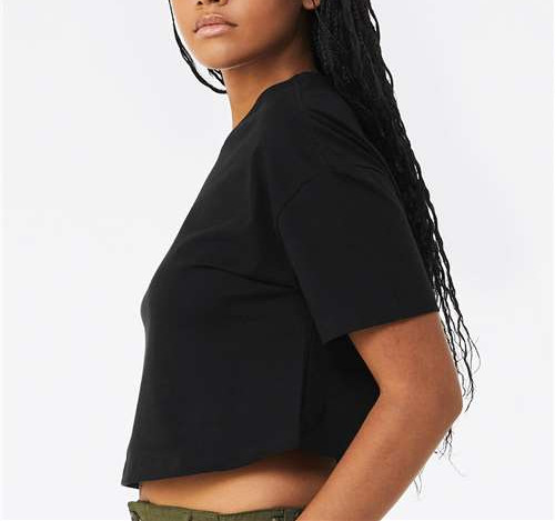 Women'S Jersey Crop Tee in Black