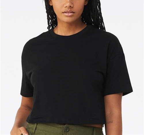 Women'S Jersey Crop Tee in Black
