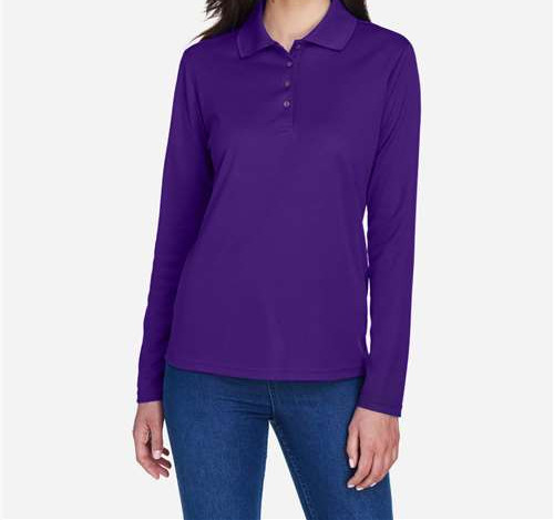 Women'S Pinnacle Performance Long Sleeve Piqué Polo in Campus Purple