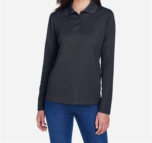 Women'S Pinnacle Performance Long Sleeve Piqué Polo in Carbon
