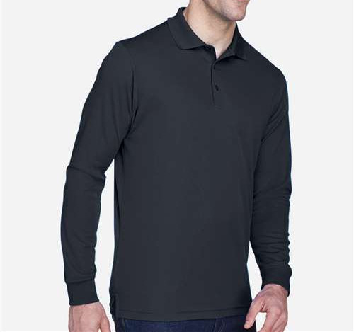 Men'S Tall Pinnacle Performance Long Sleeve Piqué Polo in Carbon