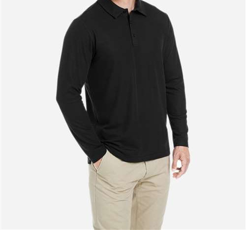 Men'S Fusion Chromasoft™ Long Sleeve Pique Polo view 2