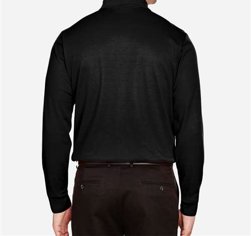 Men'S Crownlux Performance® Plaited Long Sleeve Polo view 3
