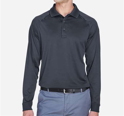 Men'S Advantage Long Sleeve Tactical Polo in Dark Charcoal